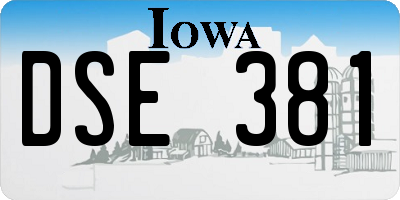 IA license plate DSE381