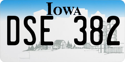 IA license plate DSE382