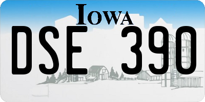 IA license plate DSE390