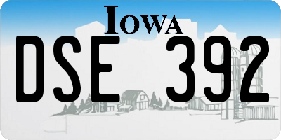 IA license plate DSE392