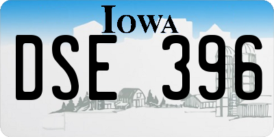 IA license plate DSE396