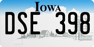 IA license plate DSE398