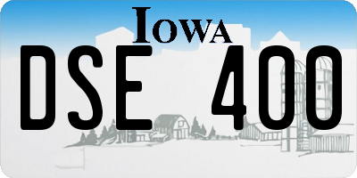 IA license plate DSE400