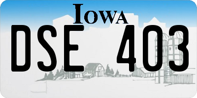 IA license plate DSE403