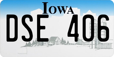IA license plate DSE406