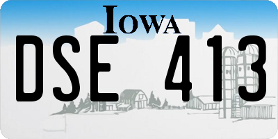 IA license plate DSE413