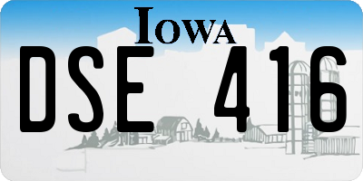 IA license plate DSE416