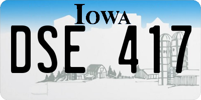 IA license plate DSE417