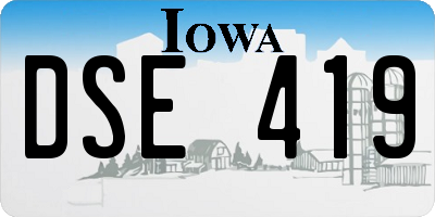 IA license plate DSE419