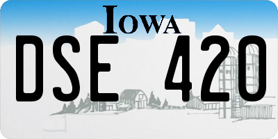 IA license plate DSE420