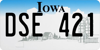IA license plate DSE421