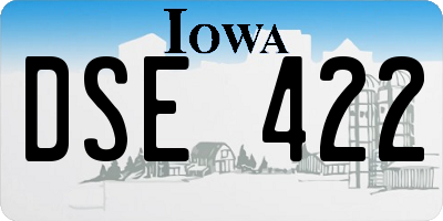 IA license plate DSE422