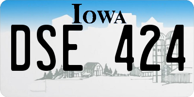 IA license plate DSE424