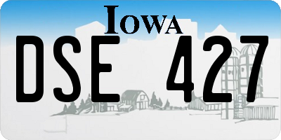 IA license plate DSE427
