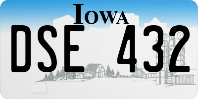 IA license plate DSE432