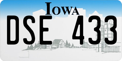 IA license plate DSE433