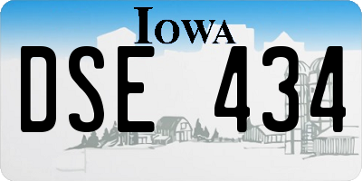 IA license plate DSE434