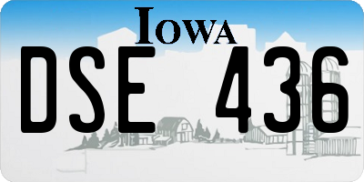 IA license plate DSE436
