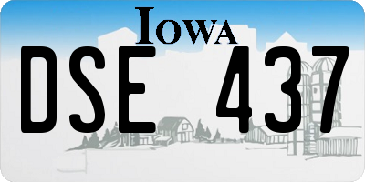 IA license plate DSE437