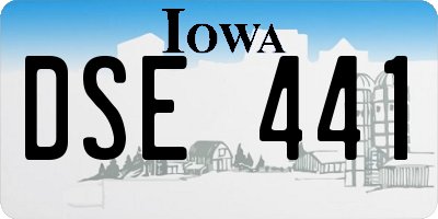 IA license plate DSE441