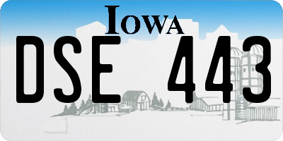 IA license plate DSE443