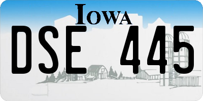 IA license plate DSE445