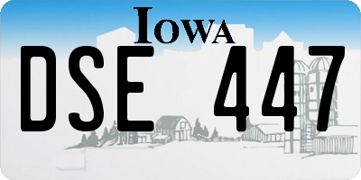 IA license plate DSE447