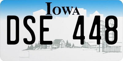 IA license plate DSE448