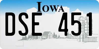 IA license plate DSE451