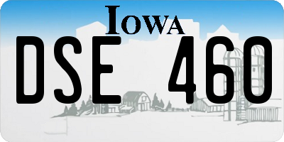 IA license plate DSE460