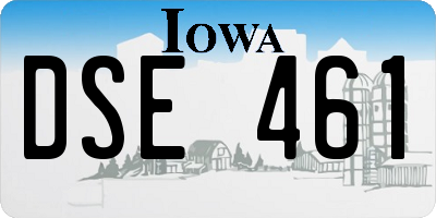 IA license plate DSE461