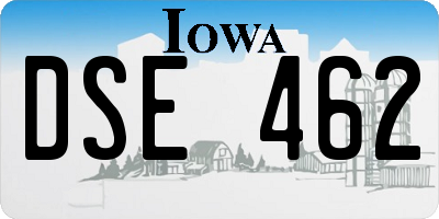 IA license plate DSE462