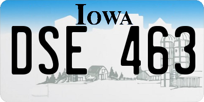IA license plate DSE463