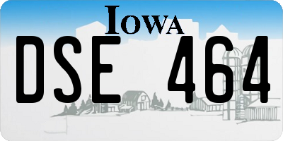 IA license plate DSE464