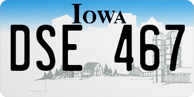 IA license plate DSE467