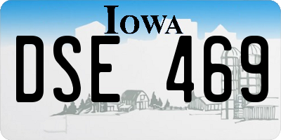 IA license plate DSE469