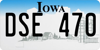 IA license plate DSE470