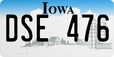 IA license plate DSE476