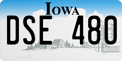 IA license plate DSE480