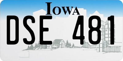 IA license plate DSE481
