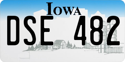 IA license plate DSE482