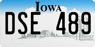 IA license plate DSE489