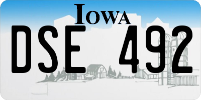 IA license plate DSE492