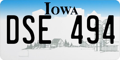 IA license plate DSE494