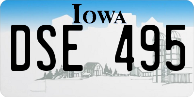 IA license plate DSE495