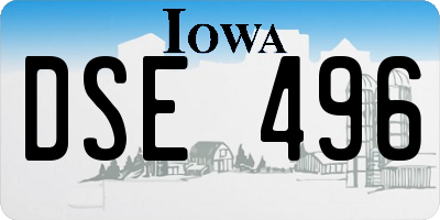 IA license plate DSE496