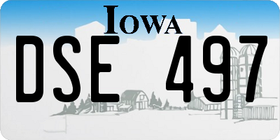 IA license plate DSE497