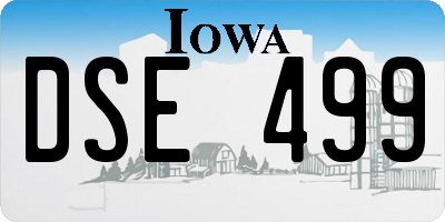 IA license plate DSE499