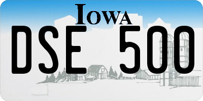 IA license plate DSE500