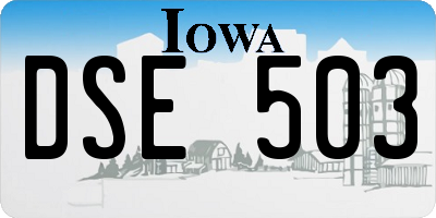 IA license plate DSE503